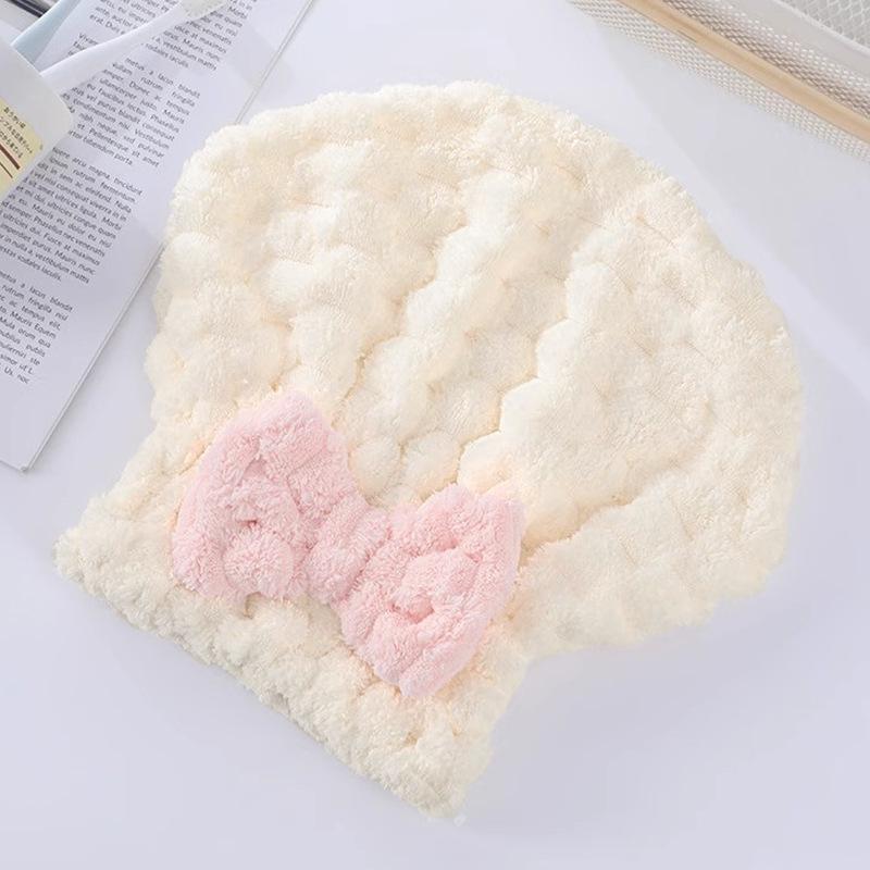 Cloud-velvet Princess Hat, Ultra-fine Fiber Thickened Water-absorbing Bath Cap, Anti-hair Loss Dry Hair Cap, Face Wash Dry Hair Towel