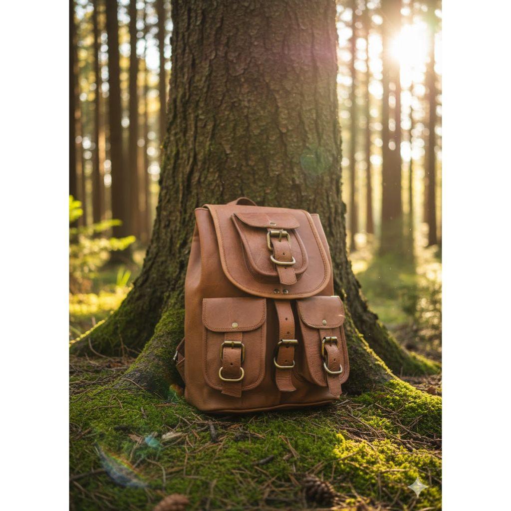 Женский рюкзак из натуральной коричневой кожи ручной работы дорожный рюкзак сумка через плечо 11 inch коричневый 4670₽