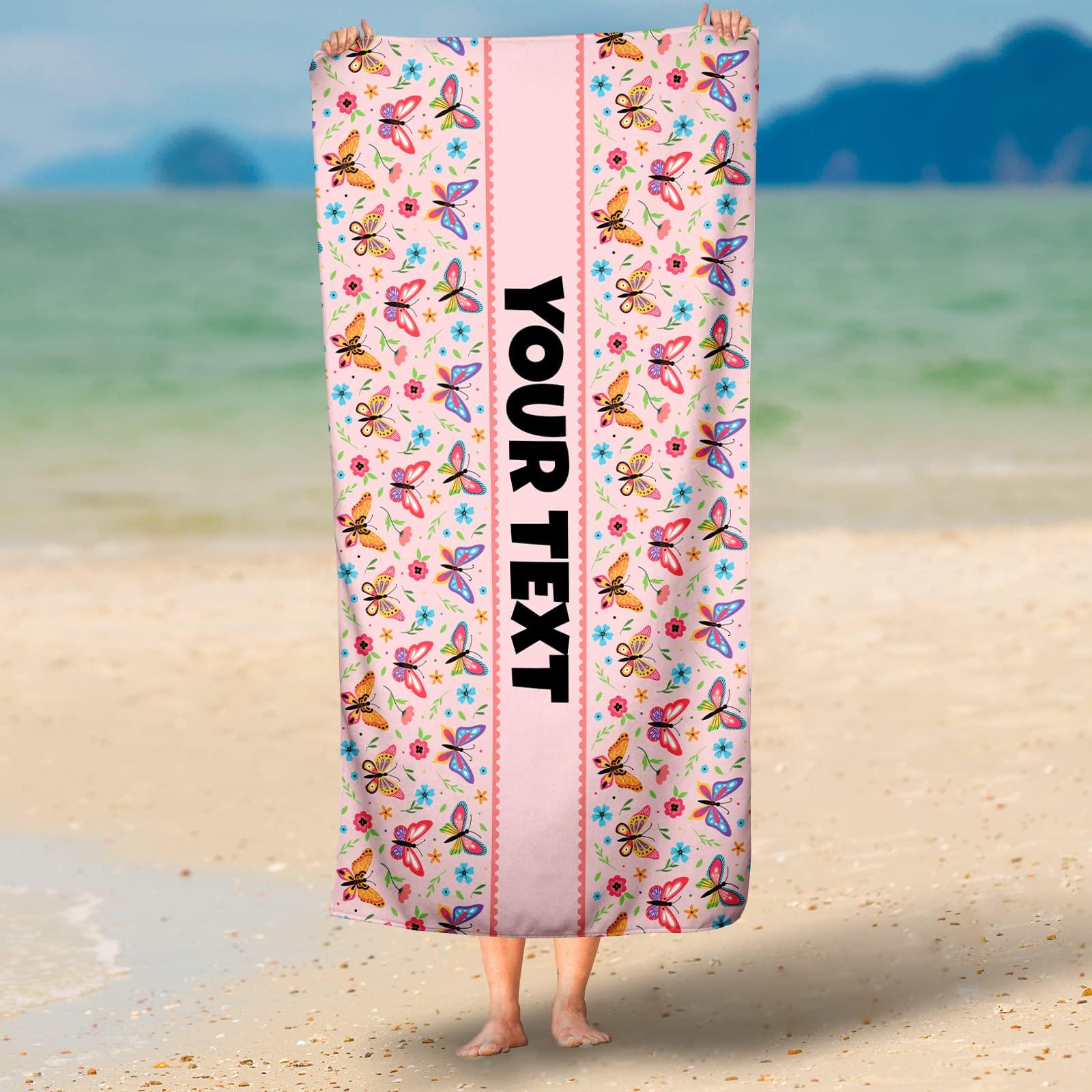 

Butterfly Beach Towel - Birthday Gift or Holiday Present for Girls Boys Kids Children, Swimming and Pool Use W30*H60(CM)