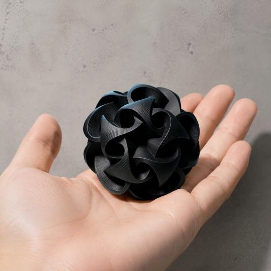 Fine Craftsmanship Desk Decor 3D Printed Geometric Hollow Sphere Sculpture, Abstract Twisted Flower Personalized Decorative Gifts Ball Ornament,