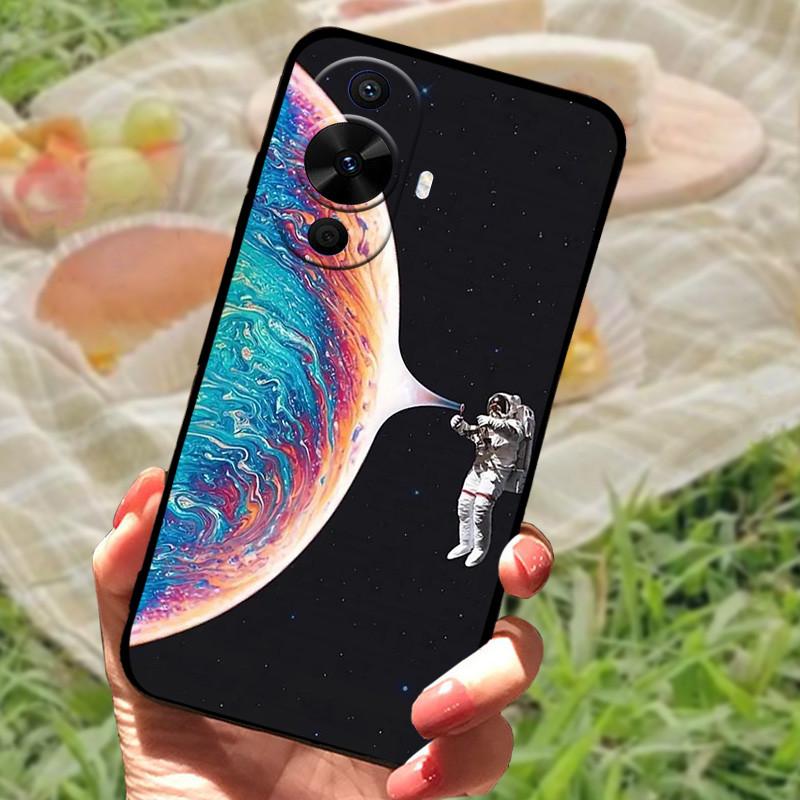 Für Huawei nova 12s Hülle Abdeckung Stoßfest Silikon Weich Schwarzer Bumper Funda Coque für Huawei nova 12s Schutzhülle Rückseite Handyhülle