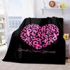 1PC Breast Cancer Awareness Pink Ribbon Throw Blanket Soft Comfortable All Seasons Perfect Sofa Office Travel Home Gift Idea