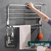 No-Drill 304 Stainless Steel Bathroom Towel Rack and Toilet Shelf