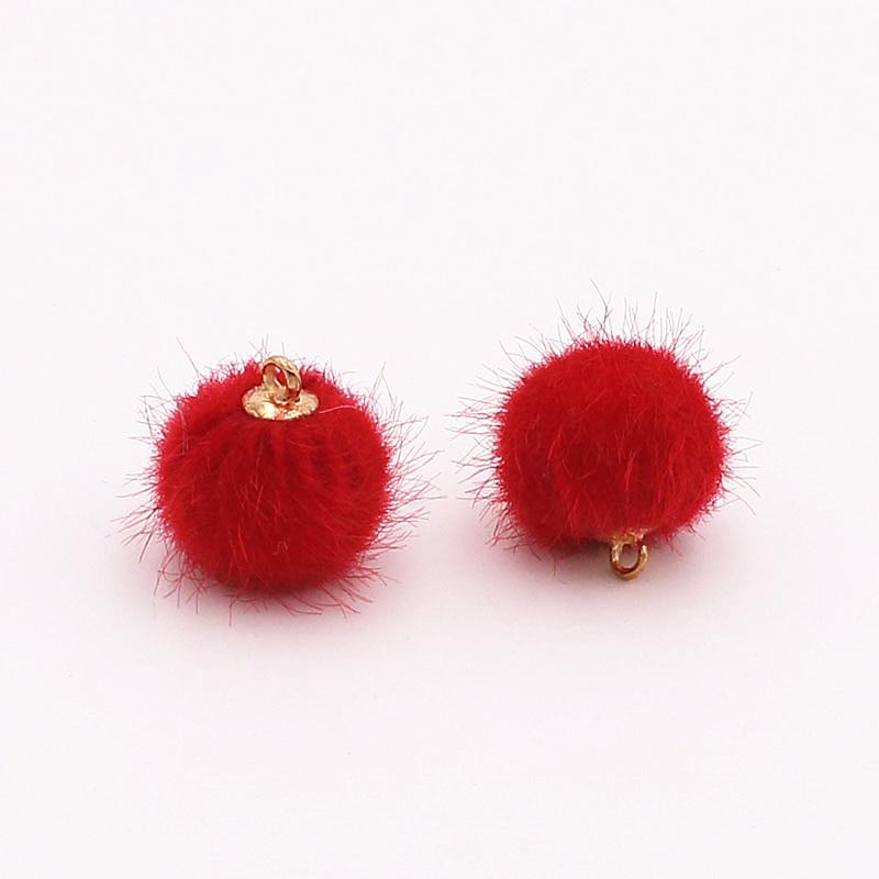 DIY Ornament Accessories 10pcs Key Ring Accessories Clothing Hair Accessories Earrings Eardrops Accessories Pendant Materials Mink Fur Ball