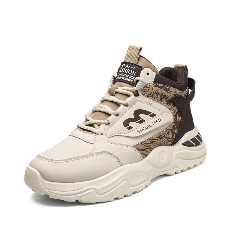 Autumn and winter high-top popular men's shoes fashion trend versatile sports shoes men's thick-soled wear-resistant tooling shoes casual