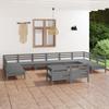 Day and Night - Day and Night Garden Furniture Set 13 Pieces Solid Gray Pine Wood