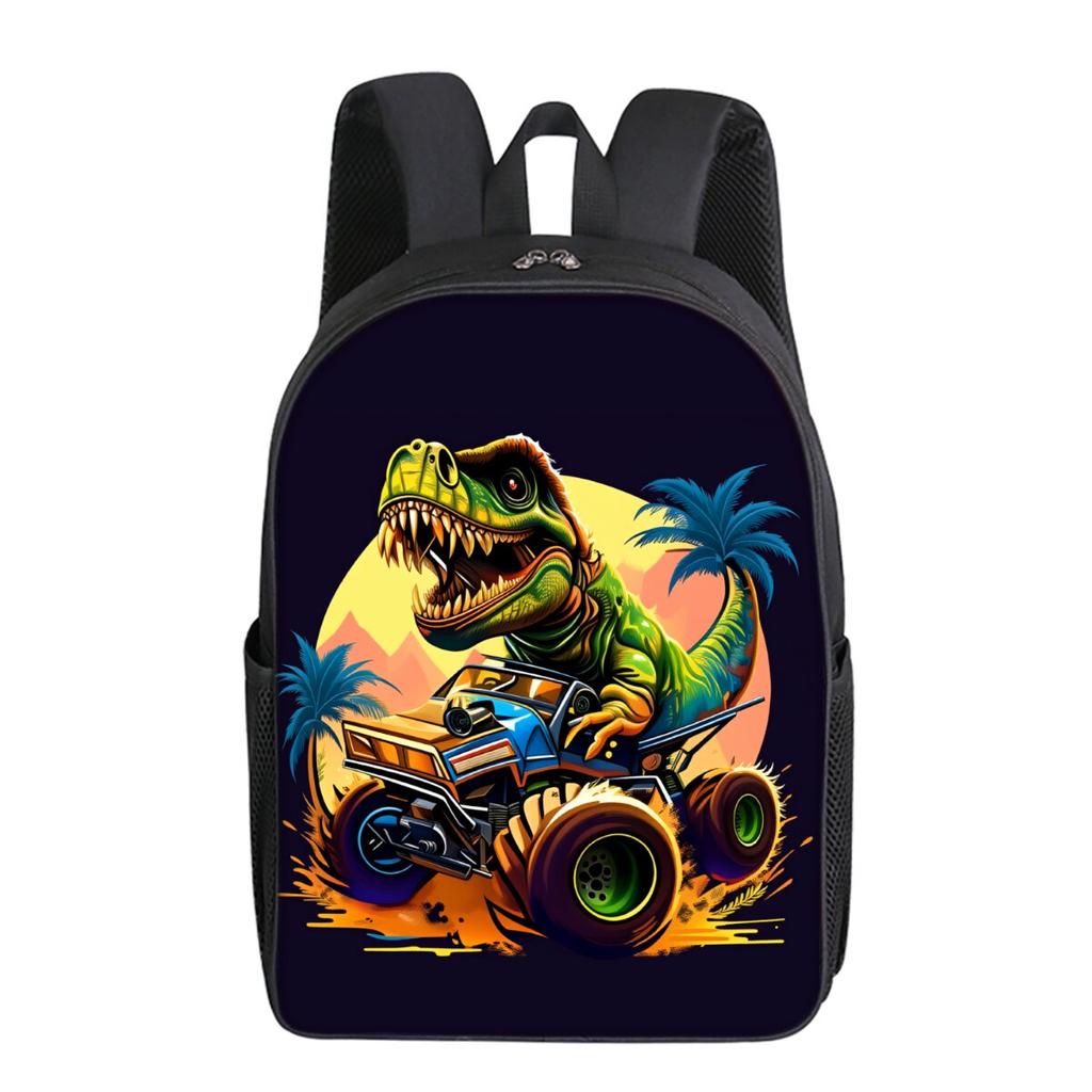 Simple Style Dinosaur Print Single Layer Backpack for Boys/Girls Children Best Gifts 2D Flat Cartoon School Bags