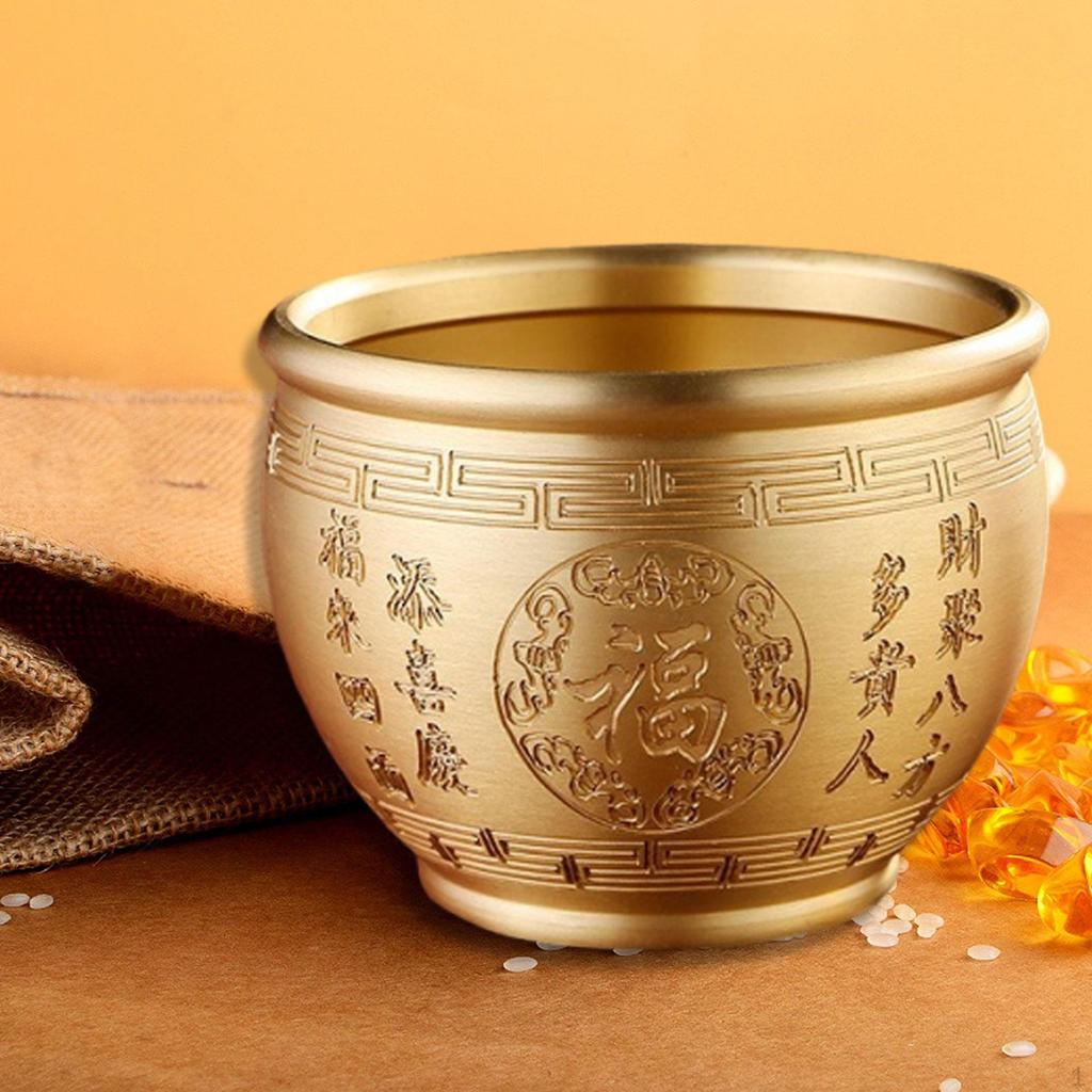 Decorative Feng Shui Table Bowl, Sturdy And Made of Chinese Brass, Symbol Fortune, Ideal for A .