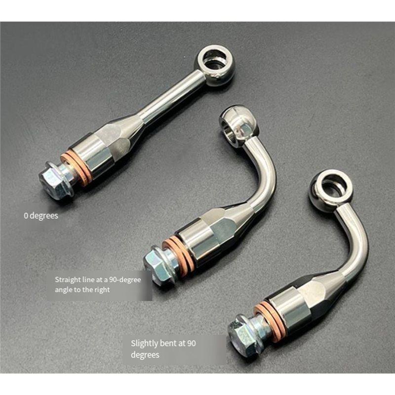A14U-Stainless Steel Hydraulic Reinforced Brake Clutch Oil Hose Line Pipe Banjo Fitting For Motorcycle ATV Dirt Bike Buggy