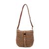 Popular Bucket Bag Women's Summer New Woven Messenger Bag Travel Beach Bag Shoulder Straw Small Bag