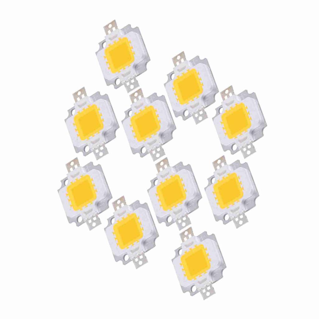 10 Stück 10W LED SMD Chip COB 9-10V Für Lampe Flutlicht Perlen Glühbirne Hoch Weiß