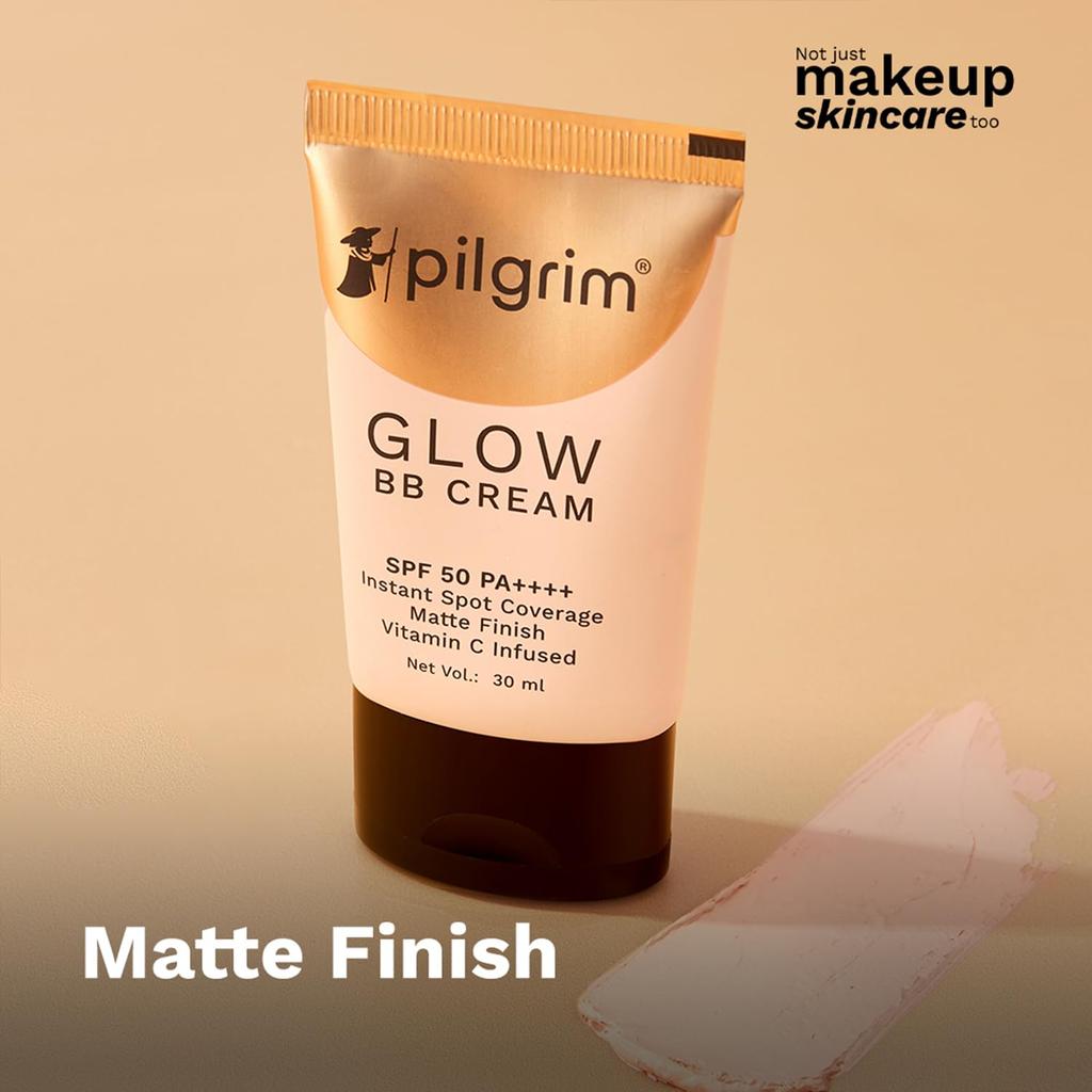 Pilgrim Beige Glow 3-In-1 Natural BB Cream Medium Coverage SPF 50 PA++++ For All Skin Types 30G