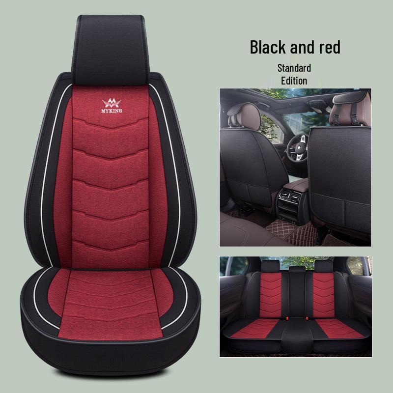 Full Coverage Linen Cartoon Panda Car Seat Cushion - Universal Fit, 2020