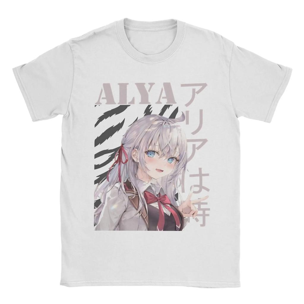 Alya Sometimes Hides Her Feelings in Russian Graphic Printing T Shirts Men Women Pure Cotton Tee Shirt Clothes