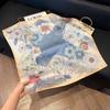 Fashion Black and White Printing Temperament Square Scarf Imitation Silk Korean Version Decorative Scarf Scarf Professional Decorative Shawl Silk Scar