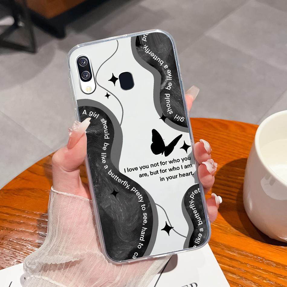 For Samsung Galaxy A40 A41 Phone Case Simple Creative Clear Back Cover For Samsung A 40 A 41 Soft TPU Silicone Anti Drop Fundas