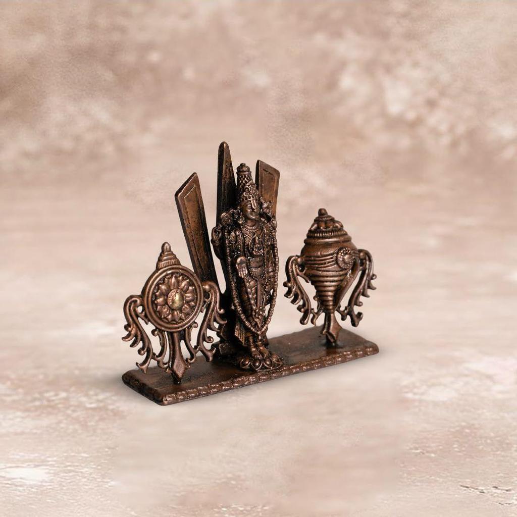 Pure Copper Tirupati Venkateswara | Style Handmade Idol for Puja | South Indian Temple Decor | Divine Energy | Indian Handicraft | Spiritual Gift