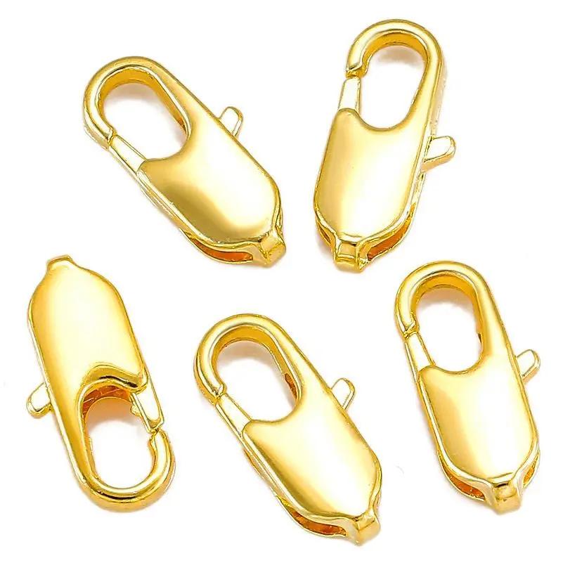 50pcs Rectangular Lobster Clasp Connectors, Iron Metal Hook for DIY Bracelet Necklace Making, Jewelry Findings Accessories