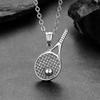 Euro-American Trendy Brand Men's Stainless Steel Tennis Racket Pendant Hip-Hop Fashion Unique Cool Sports Enthusiast Bamboo
