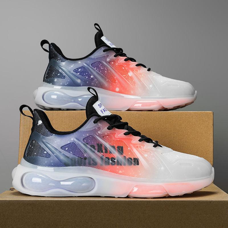 Men's Shoes Summer Breathable New Mesh Sports Running Shoes Air Cushion Shock Absorption Soft Sole Running Casual Dad Shoes