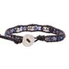 KELITCH Argento Teschio Glamour Cristallo Fascino Wrap Bracciale in Pelle Donna Moda