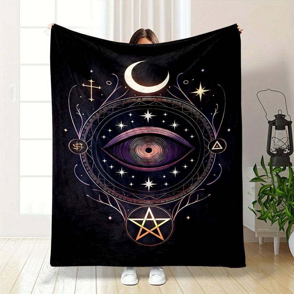 Mystical Eye and Celestial Symbols print blanket soft and cozy perfect for the living room bed sofa or a nap,gift