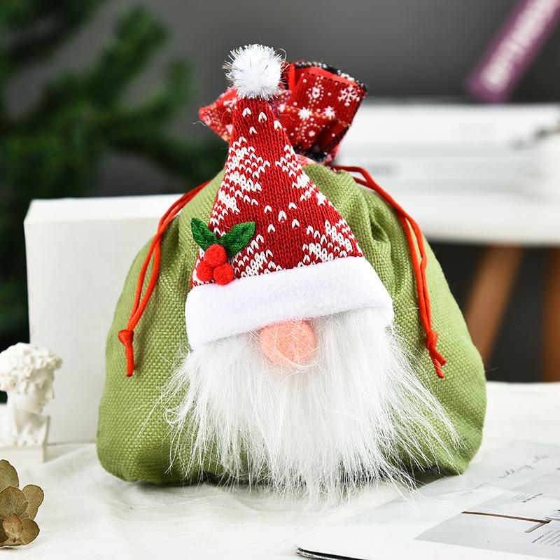 Creative Christmas Gift Bag 2020 Three-Dimensional Doll Candy Tote Bag, Classic Snowman Handmade Bundle Bag