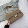 1Pc Ersatile Fashion Niche Large-capacity Tote Bag New Chain Diamond Shoulder Bag High-end Small Fragrant Messenger Bag