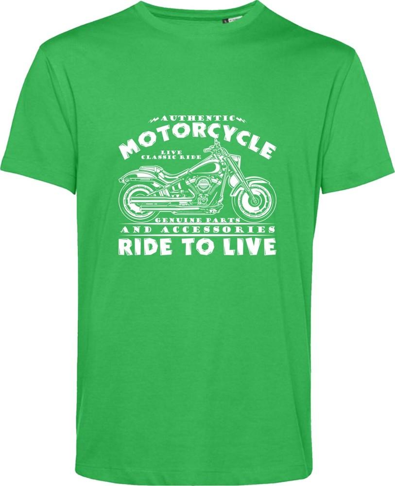 Authentic Motorcycle T Shirt Ride To Live Vintage Biker Design Adventure Tee Top S