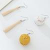 Geometric Baseball Wooden Earrings For Women Handmade Autumn Winter Jewelry
