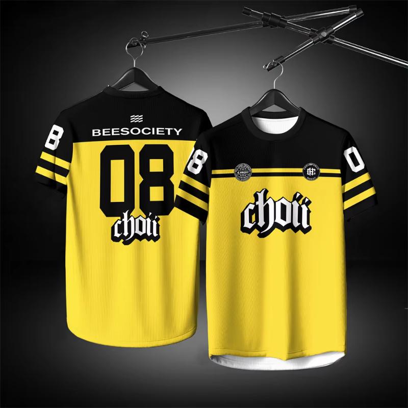 Summer Men's T Shirt Fashion Sport Wear Casual Short Sleeve Soccer Tops Loose Trendy Male Oversized Clothing