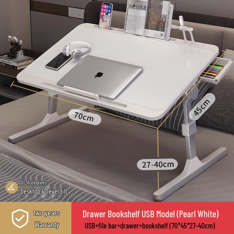 Adjustable Bedside Table: Folding Computer Desk for Student Dorms, Bedrooms, or Home Study