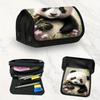 Realistic Panda Black White - Large Pencil Case Pouch for Students, Big Capacity Pencil Bag, Office School Zipper Stationery Pen Bag Organizer, Back