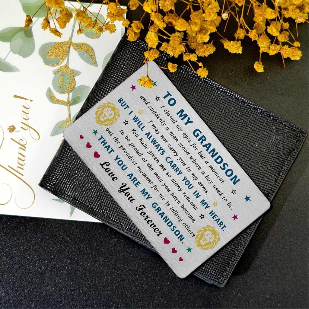 EE&YU Grandson Card Gifts - Adult Grandson Birthday Valentiens Day Card, Best Grandson Card from Grandma, I Love Grandson Present, Proud Grandson