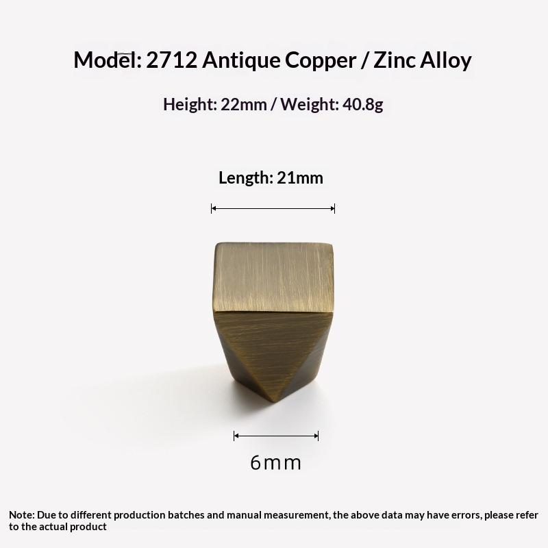 Geometric Design Drawer Cabinet Door Single-Hole Square Handles Solid Zinc Alloy Simple Furniture Wardrobe Small Handle