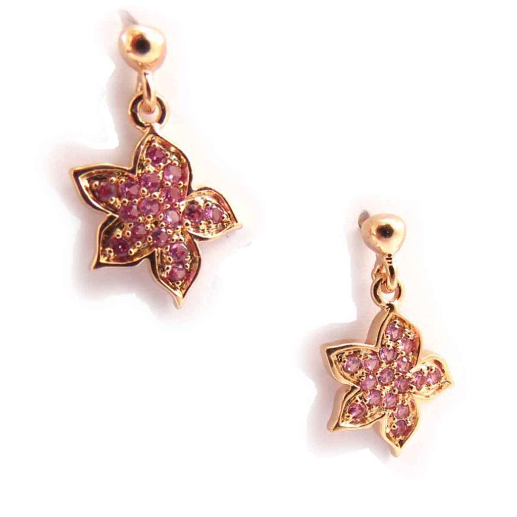 Les Trésors De Lily [J7209] - Vergoldete Ohrringe 'Flora' roségold - 11 mm