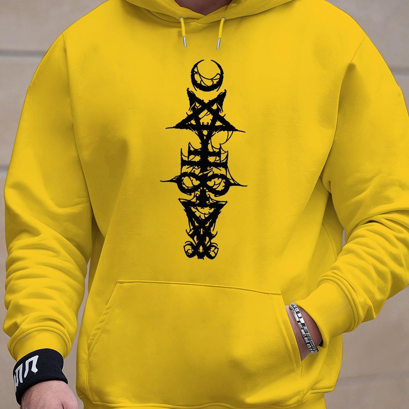 

Mysterious Symbol Printed Men S Hoodie - Stylish Sweatshirt ,Versatile for Spring, Casual Long Sleeve Pullover, Trendy Hoodie 3XL