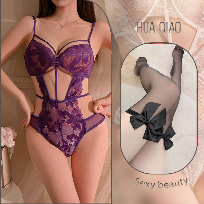 Sexy Erotic Underwear Hollow Pure Desire Temptation Strap Lace Free Pajamas Flirting Erotic Underwear Women Are So Transparent