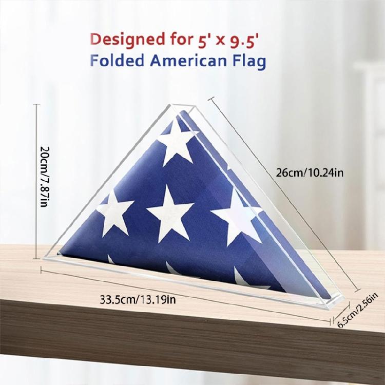 Flag Holder with Cover Transparent Flag Display Case Triangle Flag Container