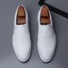 2025 autumn new men's formal leather shoes men's British leather pointed youth leather shoes white shoes single shoes 0917