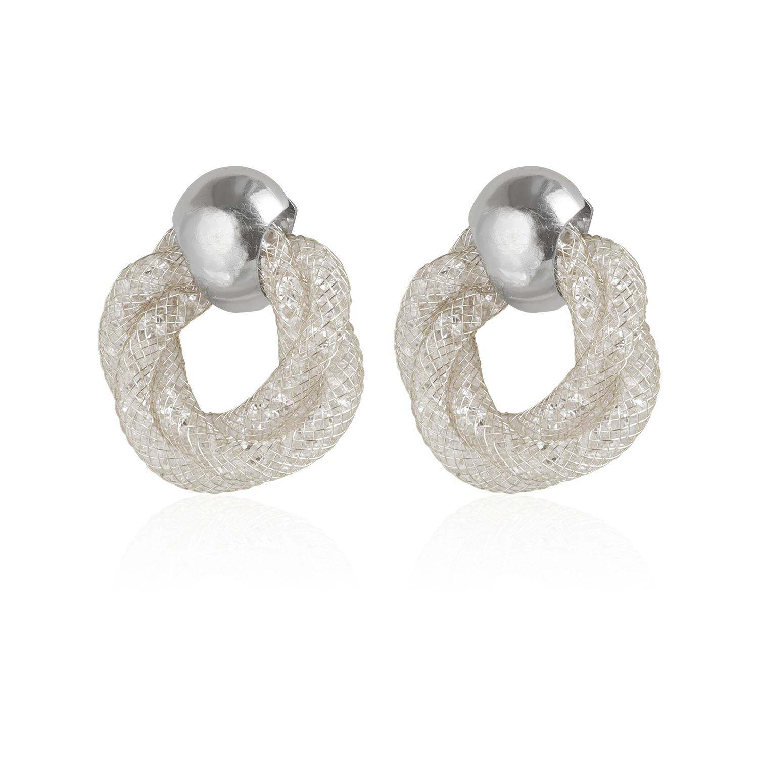 

Geometrically symmetrical spiral metal tube stud earrings ins personalized versatile earrings