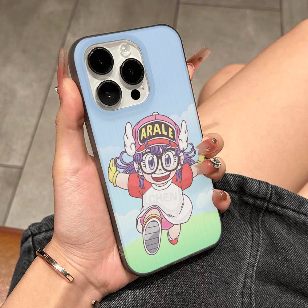 Cute K-Kawaii Dr. Slump For IPhone 15 16 17 14 13 12 11 Pro Max 16E 16 Plus 17 Air Corrugated Shockproof Phone Cover