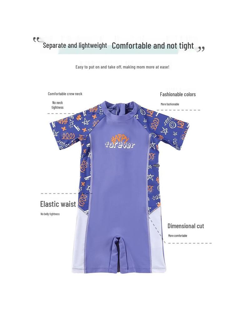 Kinder Schnelltrocknender Badeanzug: Unisex Einteiler für professionelles Training, Sonnenschutz für Jungen und Mädchen im 2025-Stil.