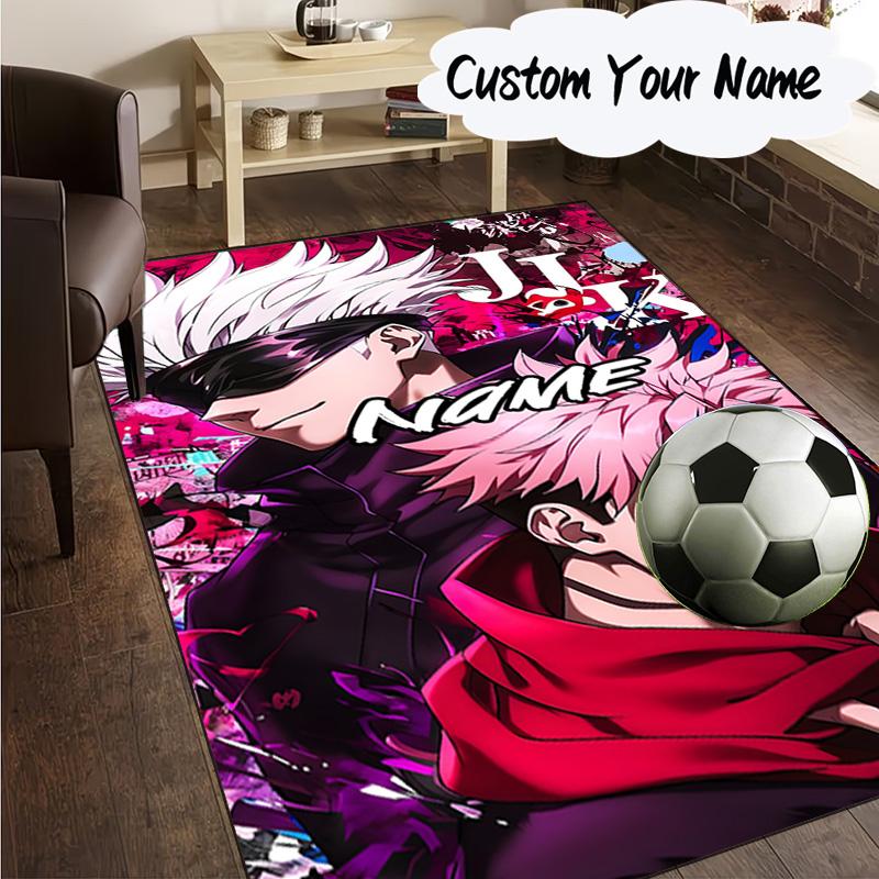 Custom Name Powerful Anime Jujutsu Carpet, Chair Rug,Area Rug for Office Bedroom living rooms bedroom, Doormat decor Christmas fan gifts
