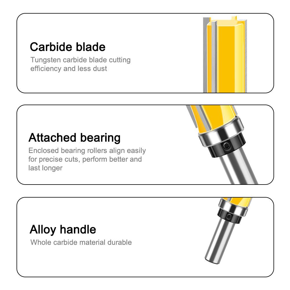 12 Handle Bearing Straight Knife Imitation Trimming Knife Straight Edge Woodworking Milling Cutter Head Engraving Machine Milling Cutter Double Edge