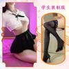 Sexy Lingerie Sexy Perspective College White Shirt Jk Uniform Bow Uniform British Pleated Skirt