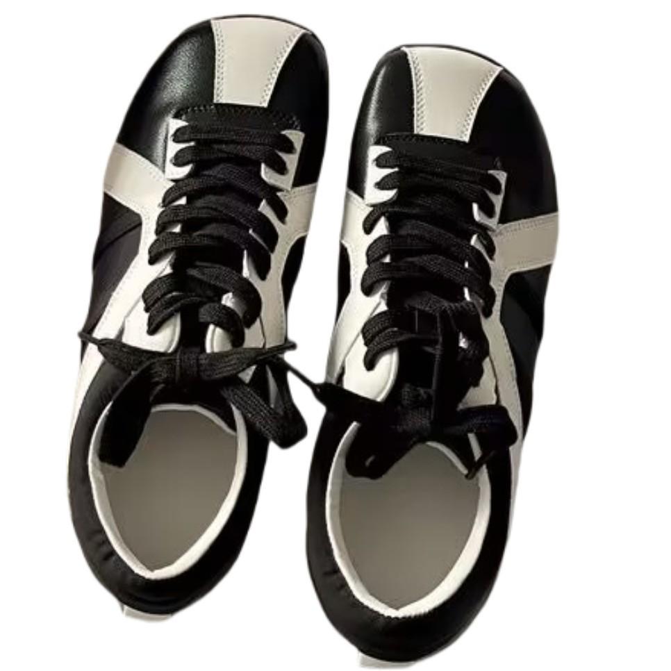 Zhao Ruth has the same leather German training shoes for women's 2025 spring and autumn fashion leisure sports square-headed zebra shoes retro