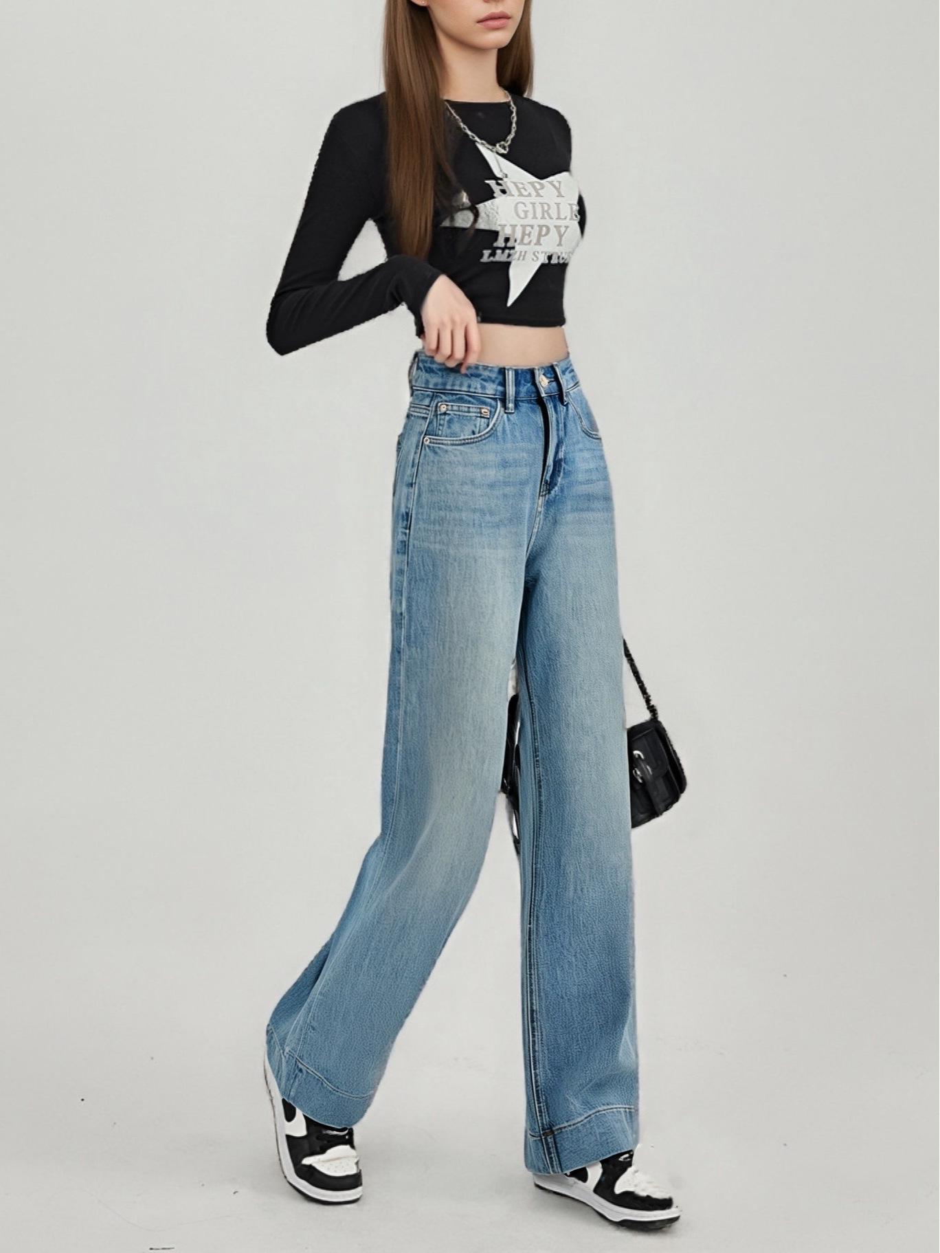 

Women s High-Waist Cropped Wide-Leg Jeans 2026 - Elegant Low-Stretch, Flattering Straight-Leg Pants for Spring Commute 29 (121-130 lbs)