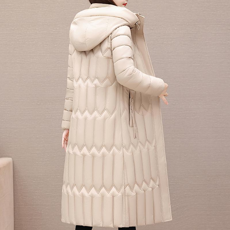 Fashion Middle Age Women's Winter Parka Hooded Casual Warm Long Coats Thick Women Jackets