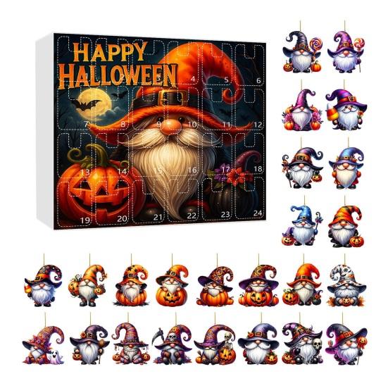 Halloween Advent Calendar 2025 Terrifying Dwarf Pendent 24-Day Countdown Box Cute Mini Characters for Kids